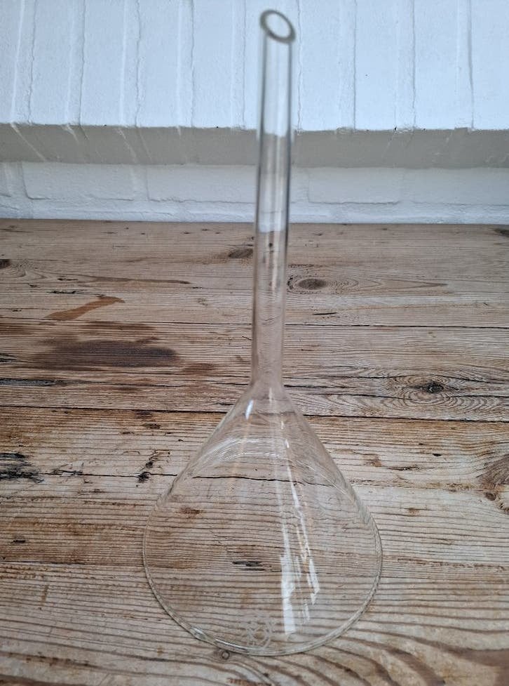 Grote vintage gemerkte glazen trechter, laboratorium, Antiek en Kunst, Ophalen of Verzenden