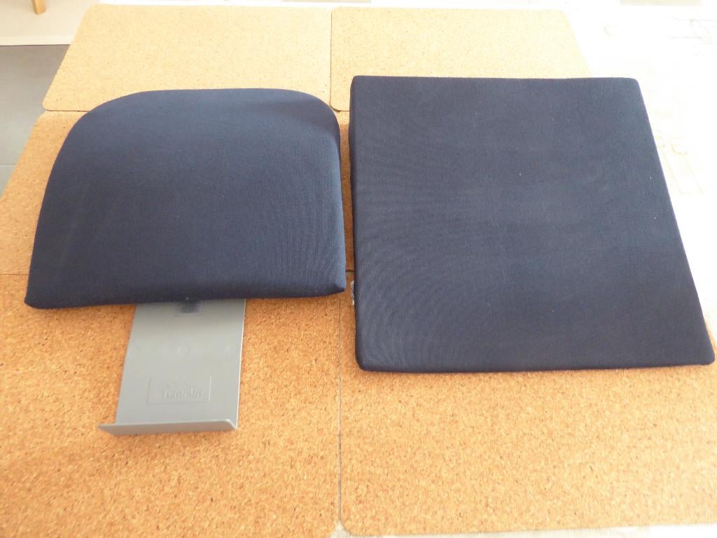 Tempur coussin ergonomique chaise assise + dossier lombaire, Maison & Meubles, Comme neuf, Enlèvement, Bleu, Chaise de bureau