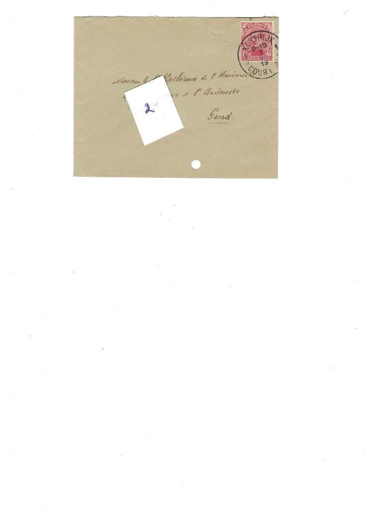 brief Kortrijk Gent uit 1919, Ophalen of Verzenden