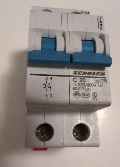 Schrack C20 automatat (2P - 10kA), Enlèvement, Comme neuf