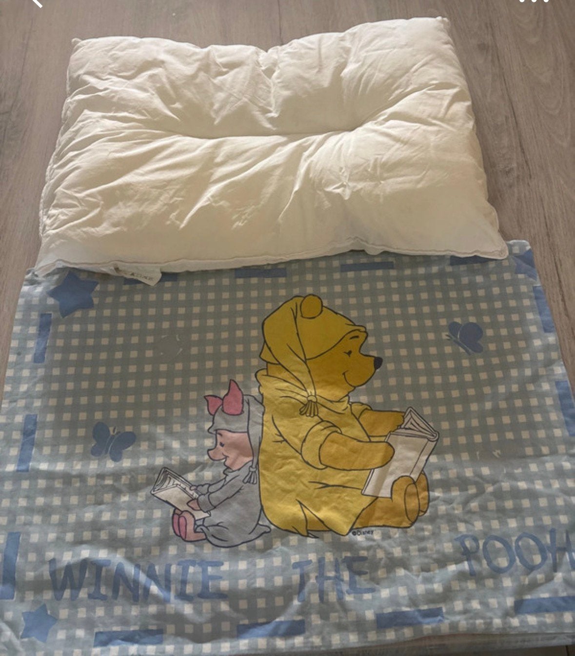 Coussin + taie d’oreiller winnie l’ourson, Enlèvement, Comme neuf, Oreiller