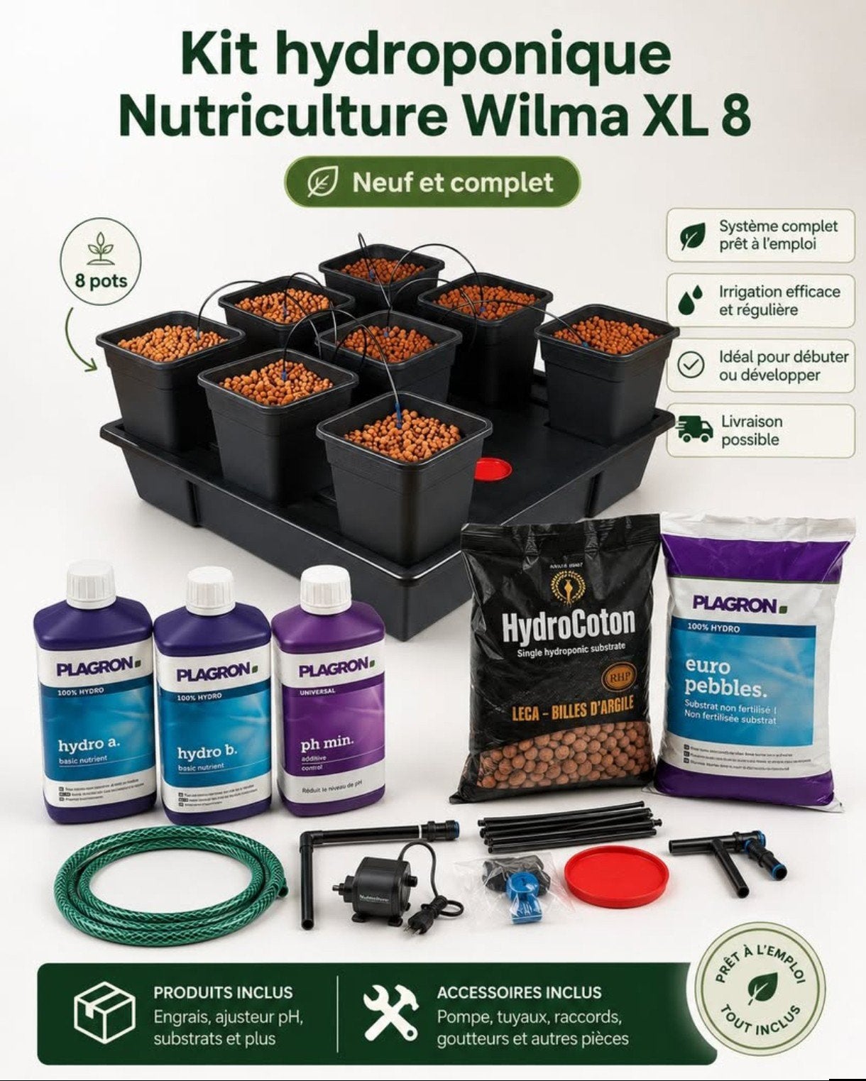 Kit hydroponique Nutriculture Wilma complet neuf — 190 €