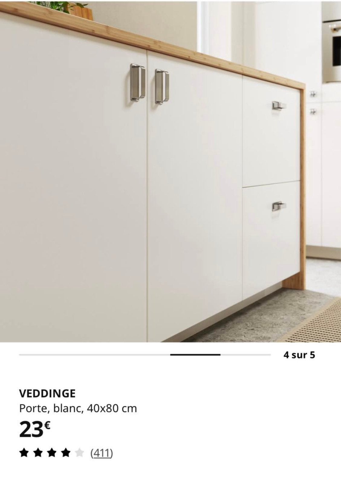 11 façades portes ikea veddinge 40x80  dans leurs emballage, Huis en Inrichting, Kasten | Roldeurkasten en Archiefkasten, Ophalen
