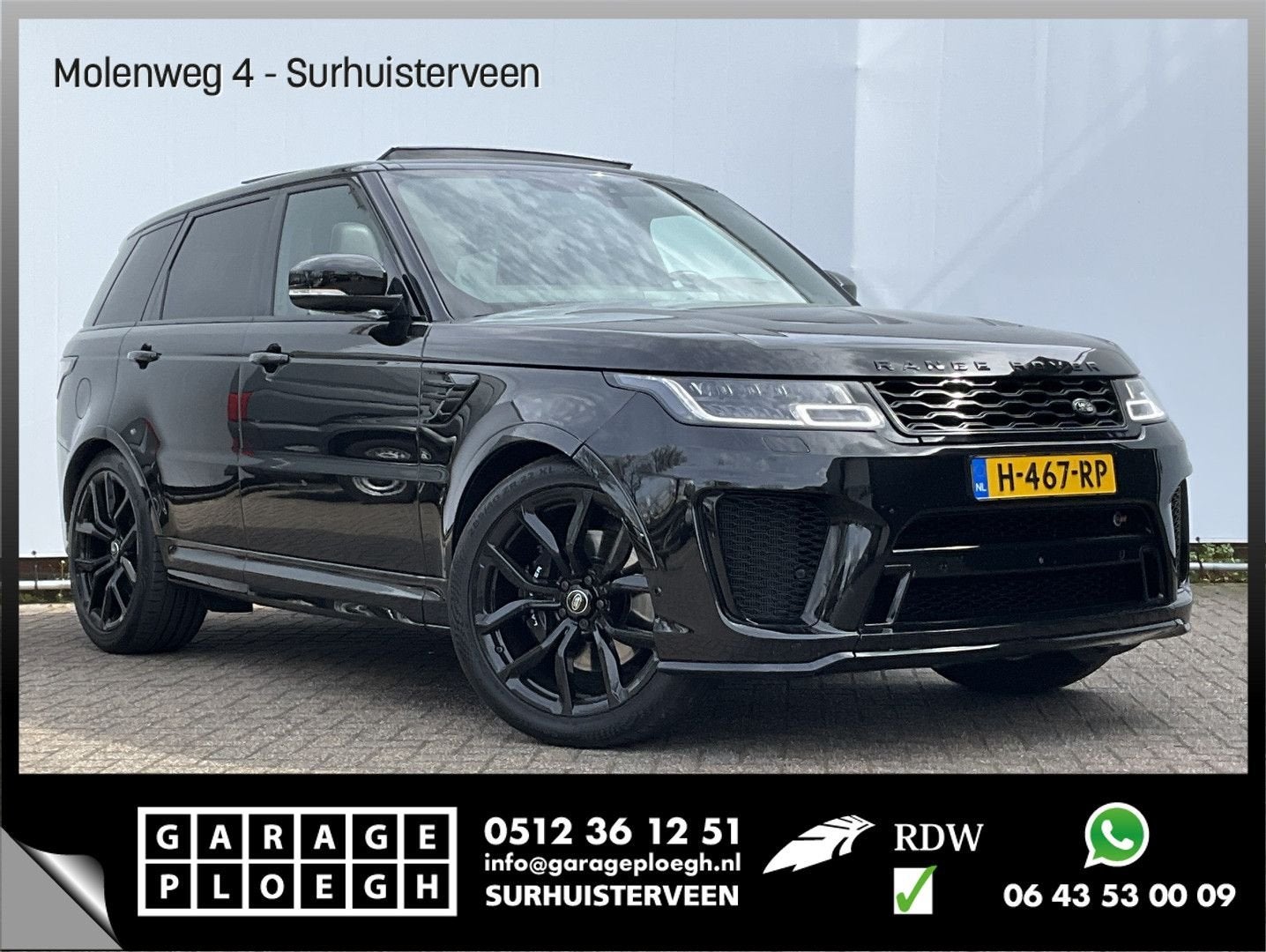 Land Rover Range Rover Sport 5.0 V8 SC SVR 575 Carbon Santor, Auto's, Automaat, Zwart, Bedrijf, SUV of Terreinwagen