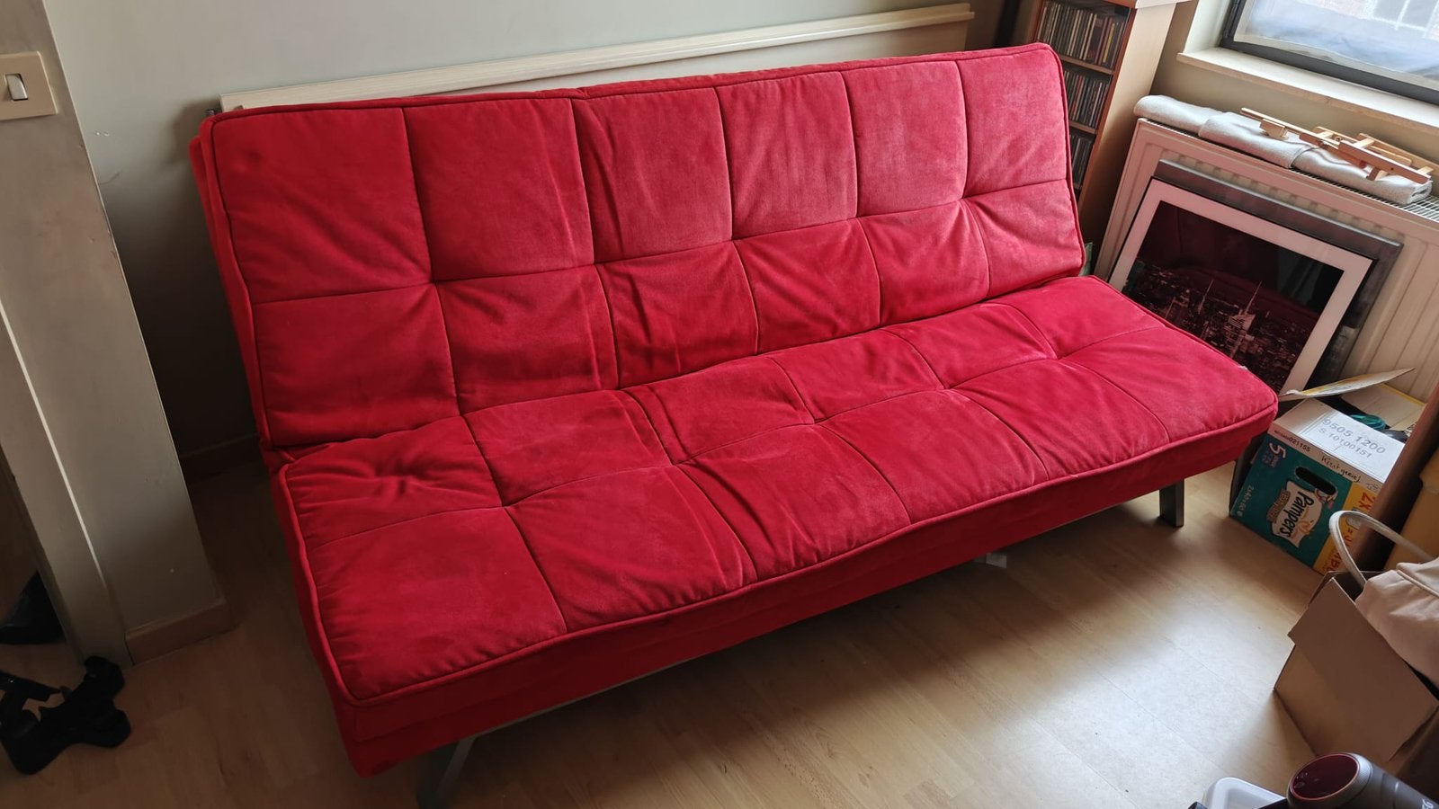 Rode (slaap) zetel, Ophalen, Zo goed als nieuw, Twijfelaar, Rood