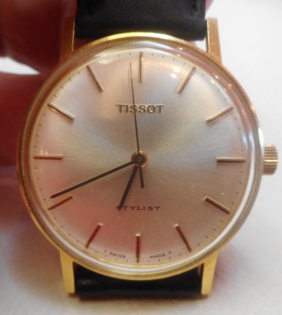46) Tissot Stylist or 18Kt mécanique vintage, Verzenden, Gebruikt