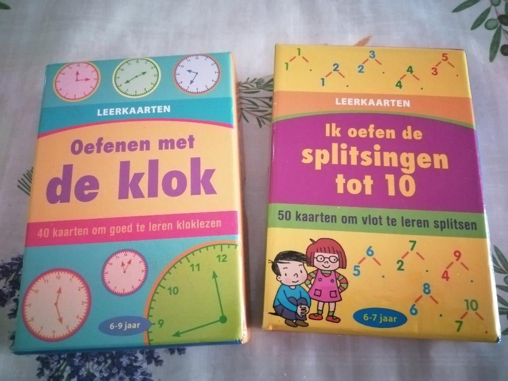 NIEUW kaarten " oefenen op splitsen en de klok leren, Ophalen of Verzenden, Nieuw, Rekenen