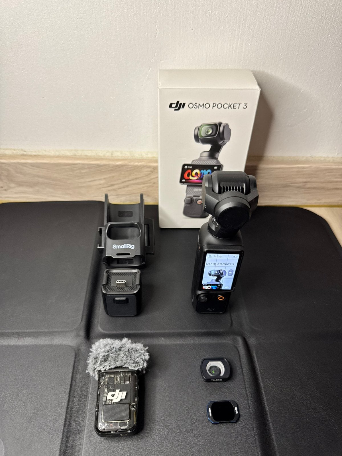 DJI Osmo Pocket 3 + DJI Mic 2 + ND-filter + groothoeklens, Audio, Tv en Foto, Actiecamera's, Ophalen, Zo goed als nieuw