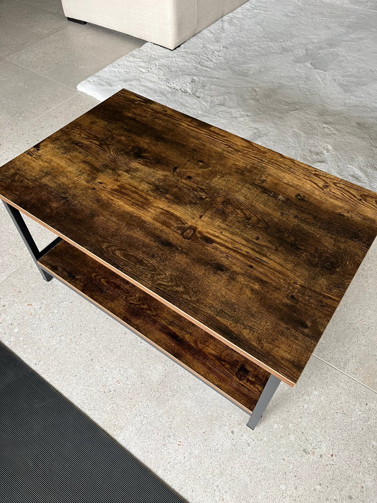 Salon tafel - houtlook - zo goed als nieuw, Huis en Inrichting, Tafels | Salontafels, Ophalen, 50 tot 100 cm, 50 tot 100 cm, Zo goed als nieuw