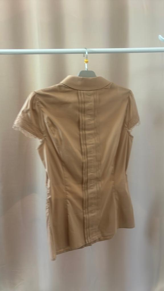 Elisabetta Franchi sexy schattig hemdje zalmrose, Nieuw, Korte mouw, Roze, Ophalen