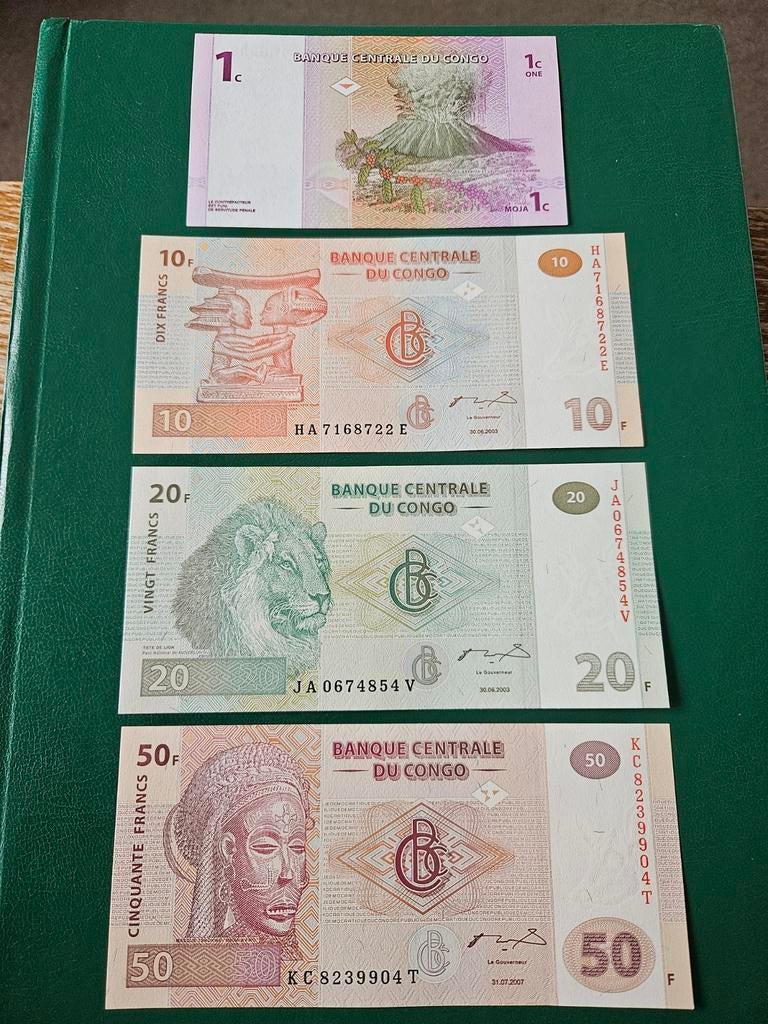 Bankbiljetten Congo set 2003 en 2007 jaar, Ophalen of Verzenden, Setje