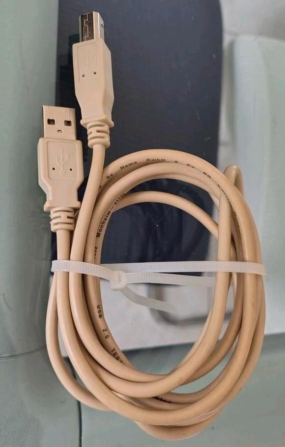 Cable d'imprimante   1m80  beige  -  utilisé  /  d'occasion., Computers en Software, Printerbenodigdheden, Ophalen of Verzenden