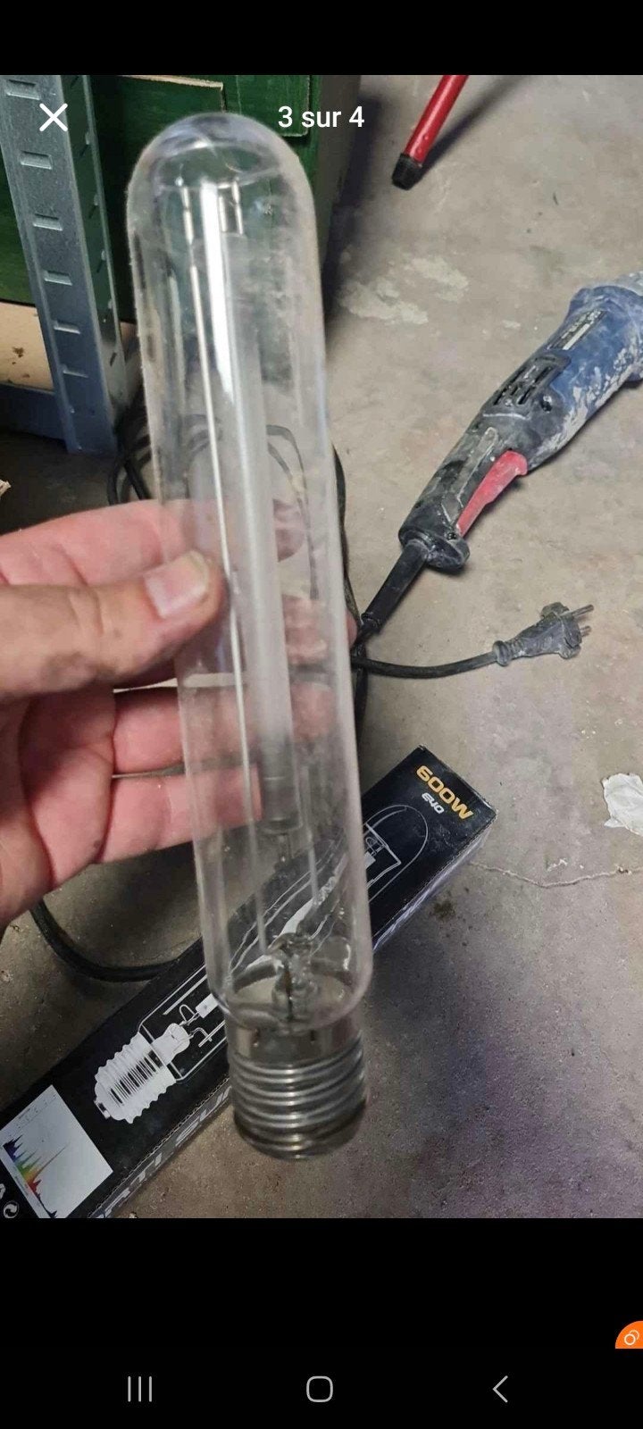 Ampoule 600w, Enlèvement