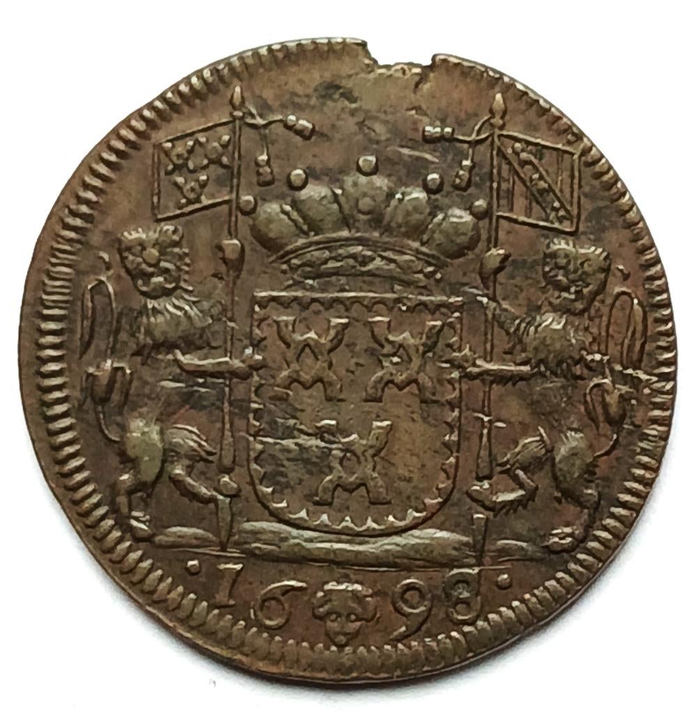 rekenpenning 1698 Brus Nicolaus Deys Rentmeester Brouckhoven, Ophalen of Verzenden, Overige materialen