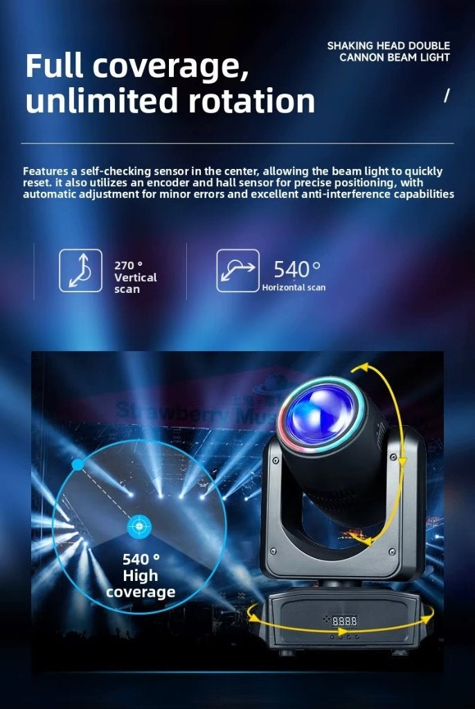 Nieuwe First Class 500 W Double Beam Moving Head, Ophalen of Verzenden, Nieuw, Licht, Geluidgestuurd