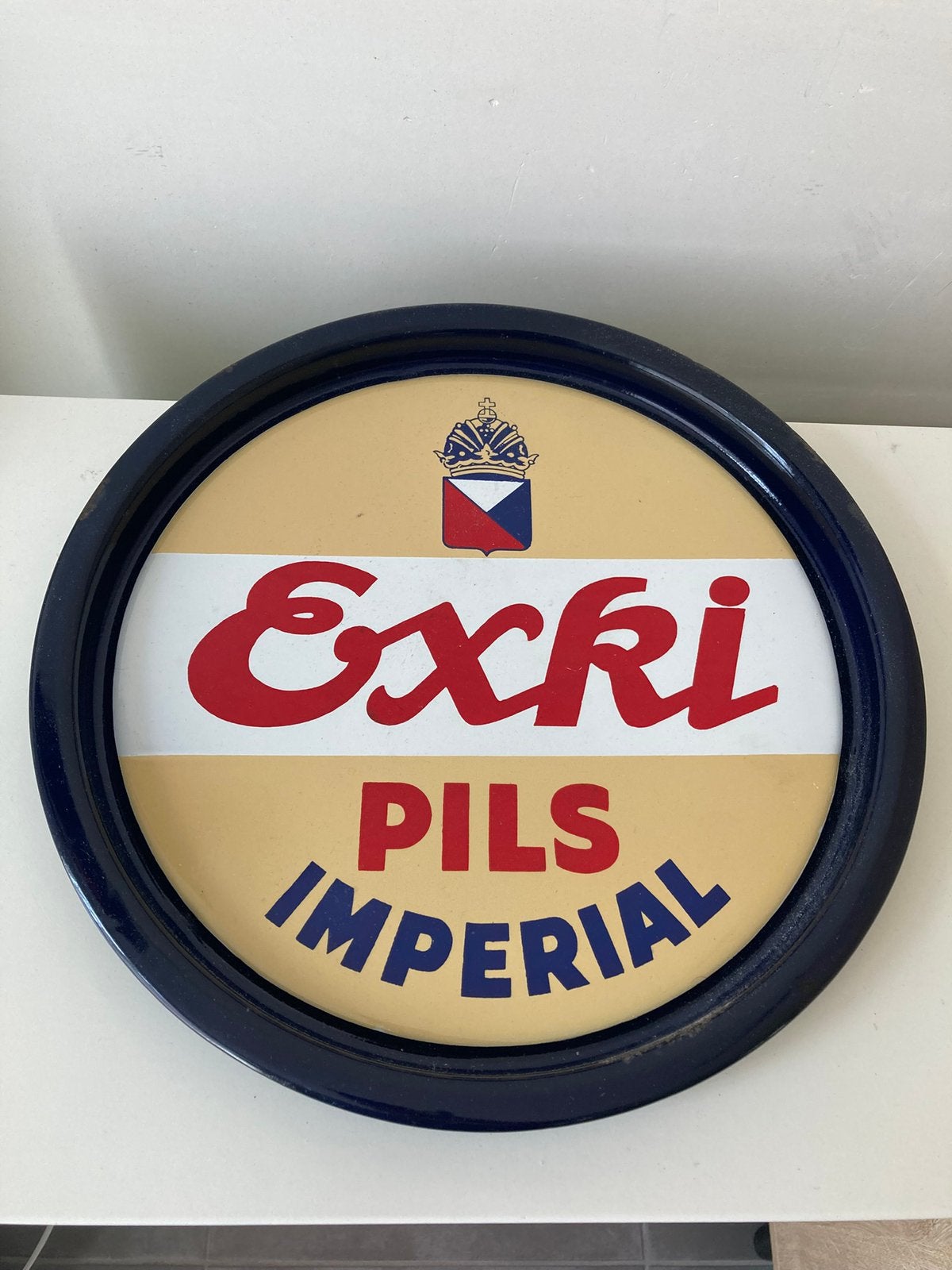 Emaillle Exki Pils Imperial bierplateau, Verzamelen, Ophalen of Verzenden, Zo goed als nieuw