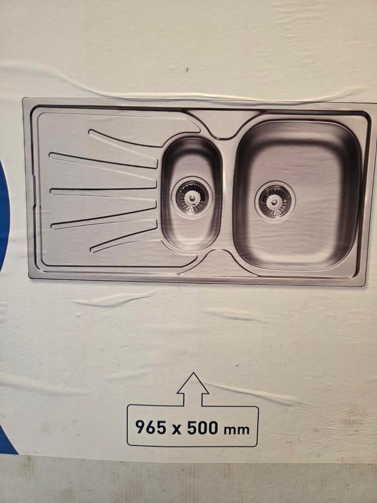 Spoelbak nieuw nog in de doos 965x 500mm compleet met afvoer, Huis en Inrichting, Ophalen