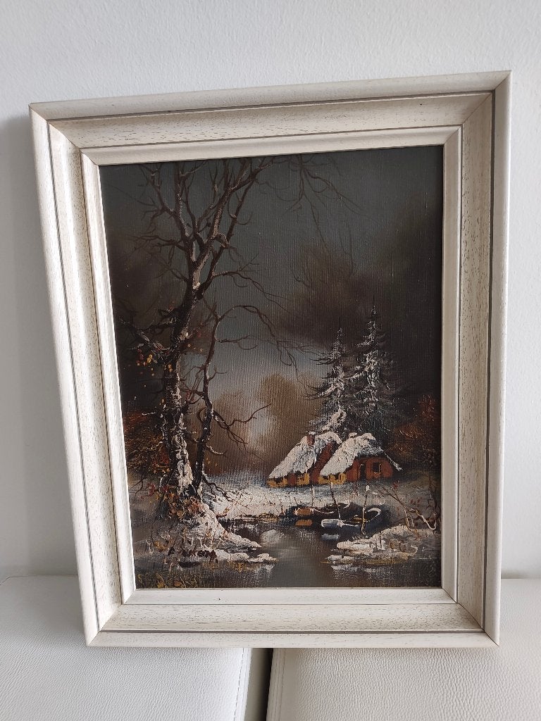 A. Buikema - Winterlandschap in olieverf op doek, Antiek en Kunst, Kunst | Schilderijen | Klassiek, Ophalen of Verzenden