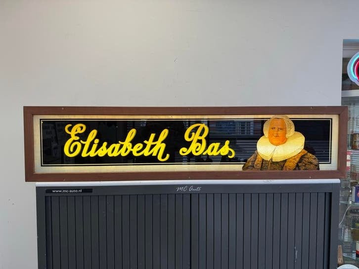 Vintage Elisabeth Bas Lichtbak -  Reclamebord