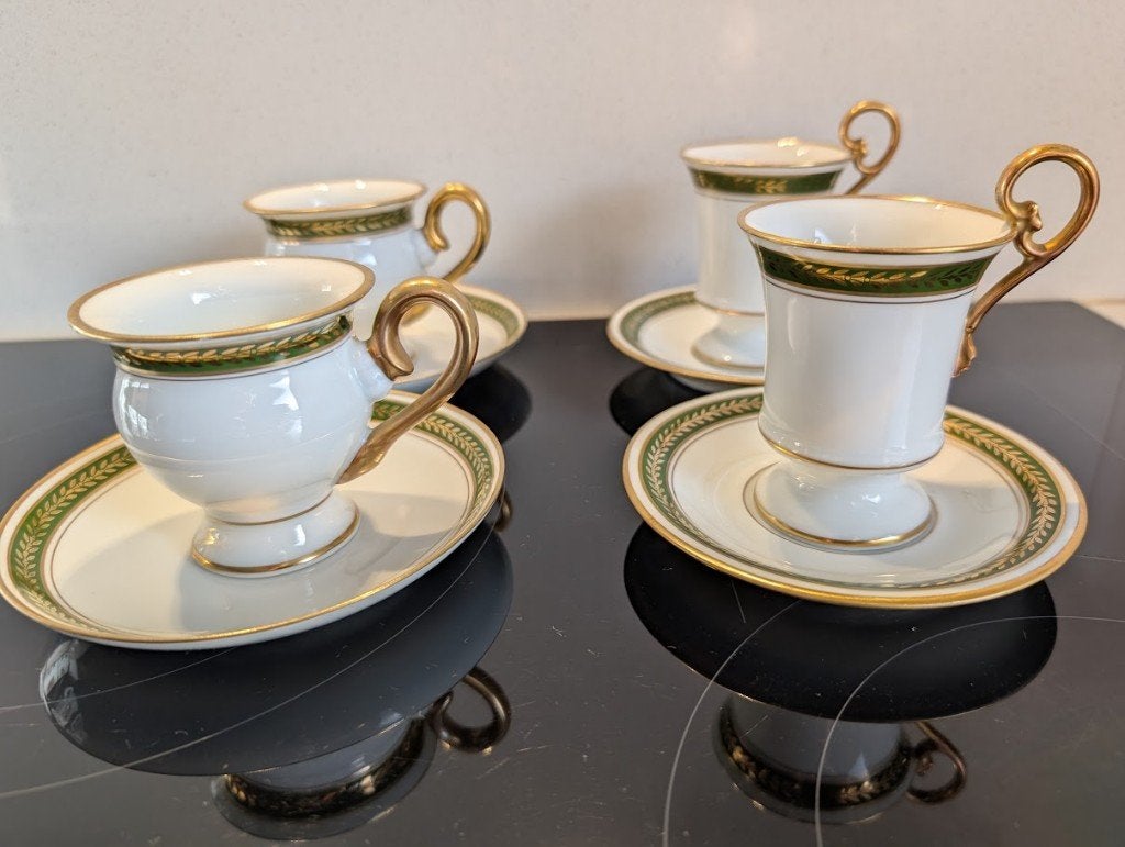 4 Limoges tasjes en ondertasjes, Antiquités & Art, Enlèvement ou Envoi