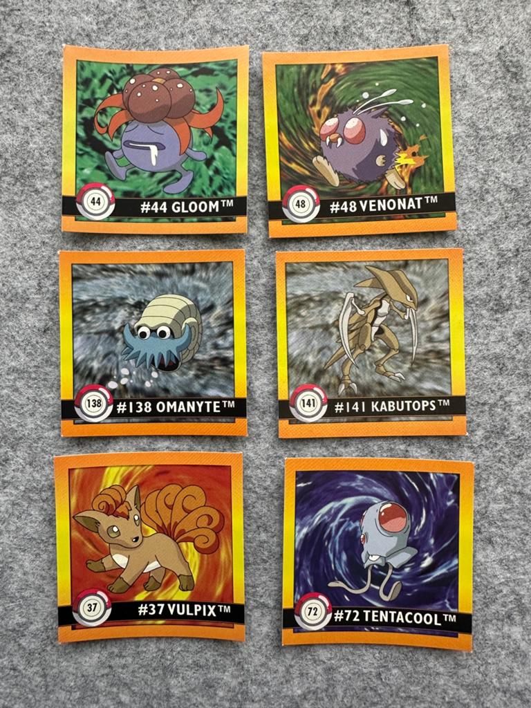 6x Vintage Pokemon Stickers Merlin 1999 Lot, Hobby en Vrije tijd, Ophalen, Zo goed als nieuw