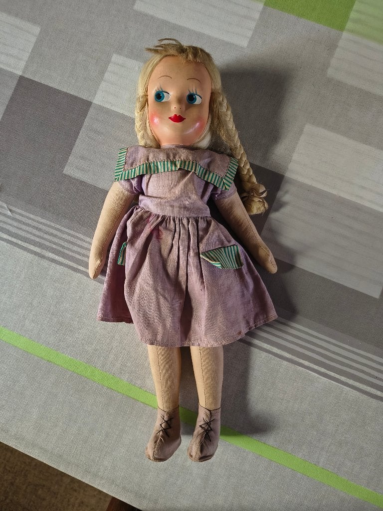 poupée en tissu vintage des années 50, Collections, Enlèvement ou Envoi, Poupée
