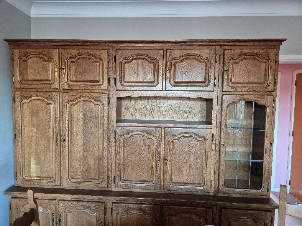 Armoire murale/buffet en chêne massif avec présentoir, Enlèvement, Utilisé, Chêne