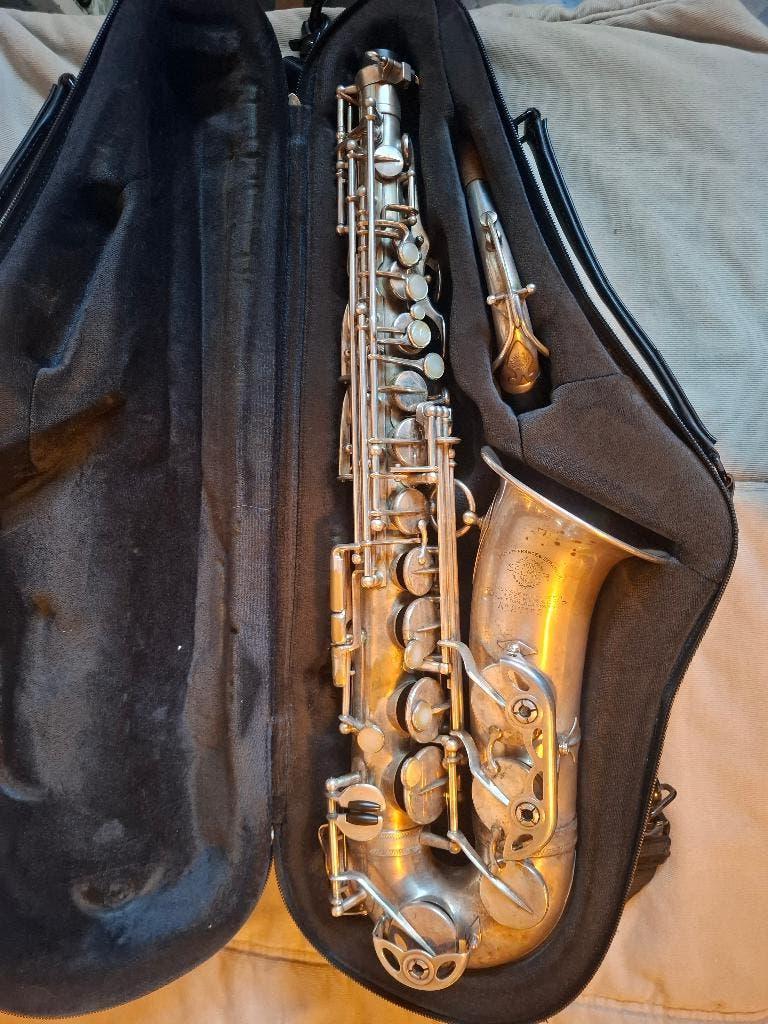 1938 Selmer Balanced Action altsaxofoon, Ophalen, Zo goed als nieuw, Alt, Met koffer
