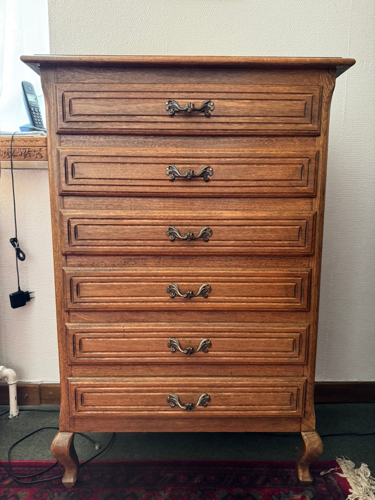 semainier/commode en chêne avec 6 tiroirs — style campagnard, Maison & Meubles, Armoires | Commodes, 25 à 50 cm, 5 tiroirs ou plus