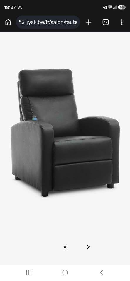 Fauteuil similicuir relax massant HADRUP, Enlèvement, Neuf, Synthétique