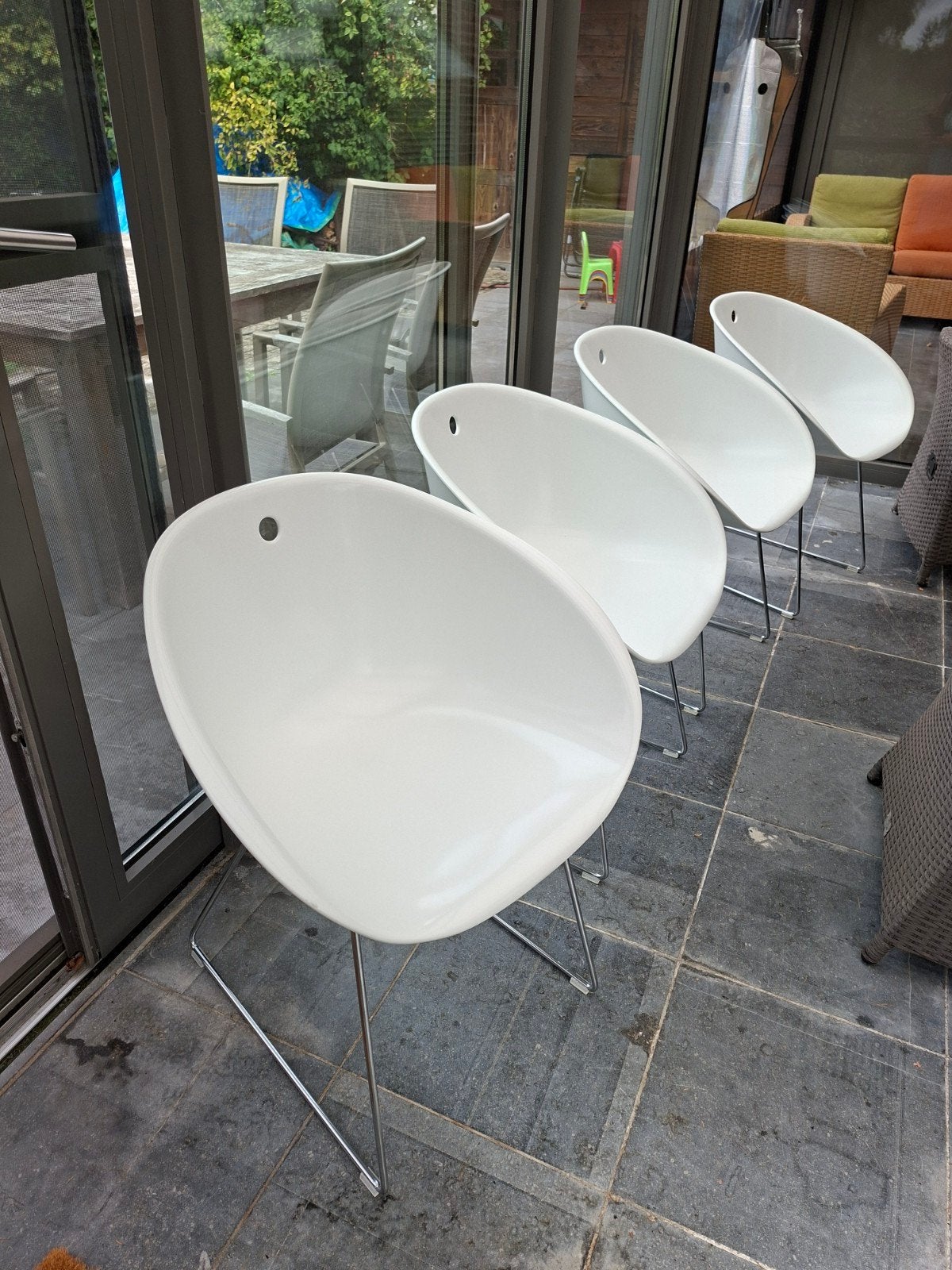 huiskamerstoelen, Synthétique, Comme neuf, Enlèvement, Blanc