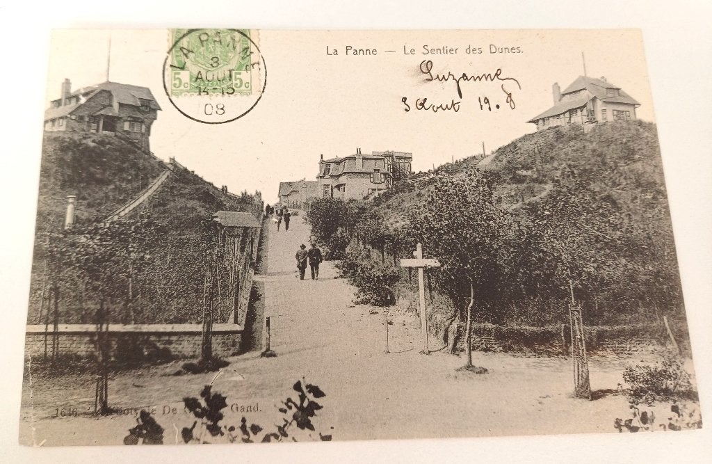 postkaart De Panne pad der duinen, Ophalen of Verzenden