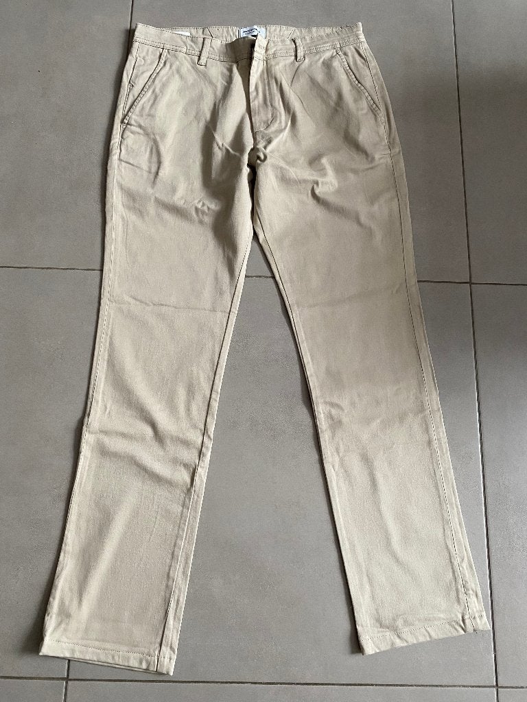 beige broek jack&jones maat 32/34, Ophalen of Verzenden, Beige