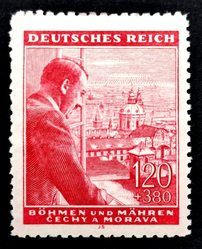A.Hitler op raam van kasteel in Praag 1943 POSTFRIS, Enlèvement ou Envoi, Autres périodes, Non oblitéré