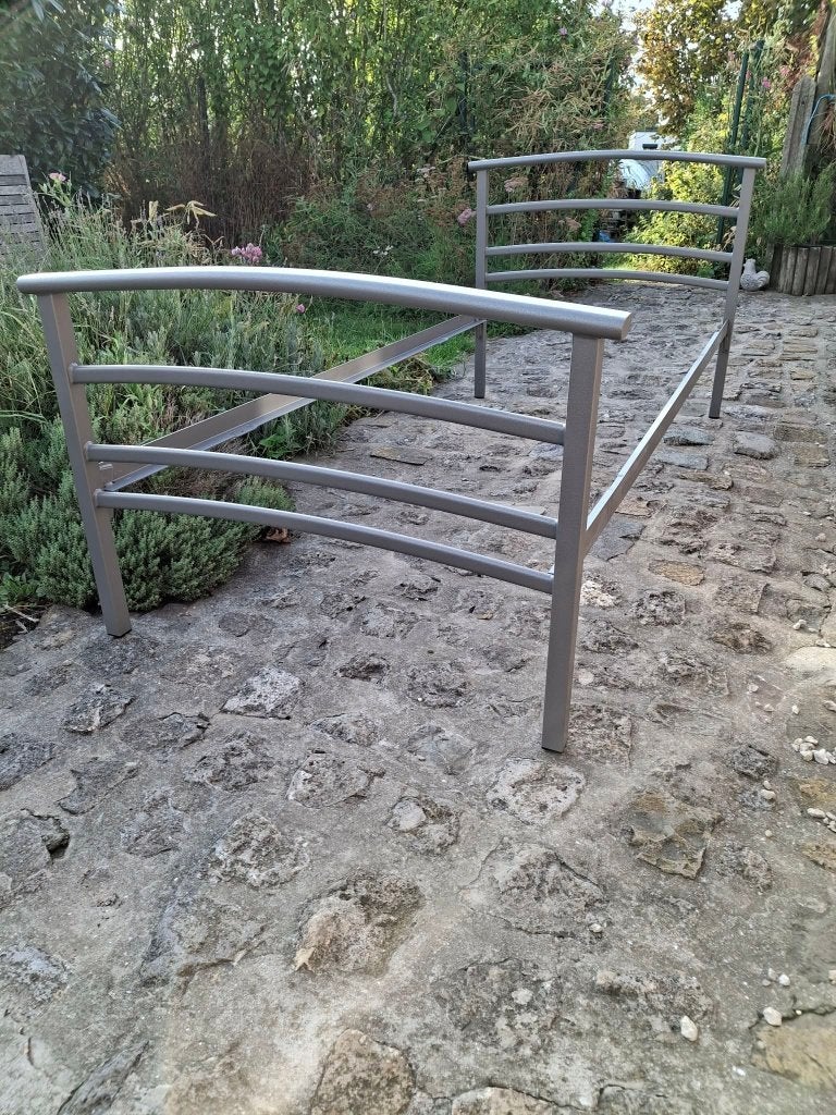 Lit en fer payer sur place, Maison & Meubles, 90 cm, Gris, Enlèvement, Moderne