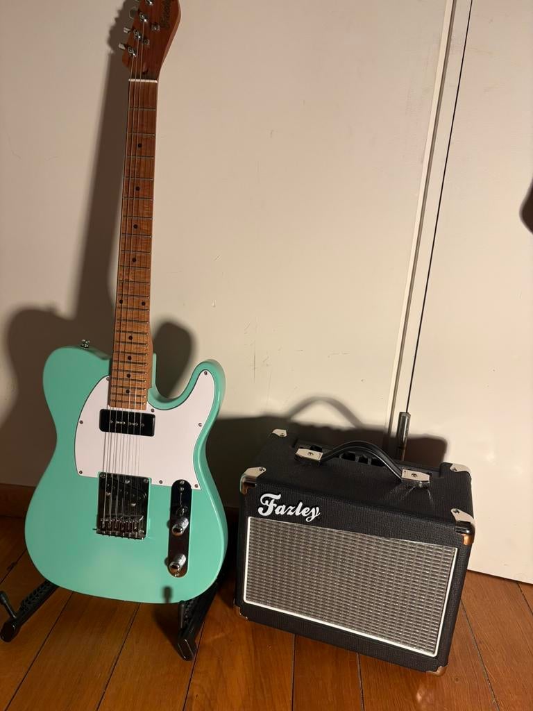 Elektronische gitaar Fazley tempest 90 SG MET  versterker, Enlèvement, Comme neuf, Avec ampli