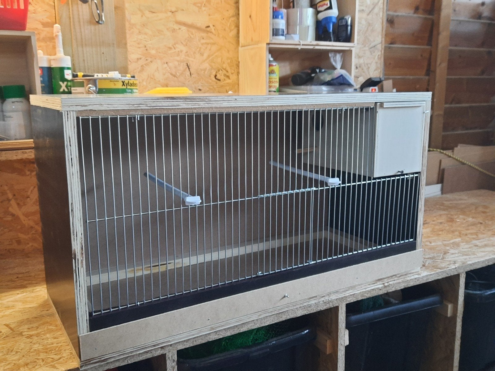nieuw vogelkooi met broedblok, Ophalen, Nieuw, Hout, Broedkooi of Kweekkooi