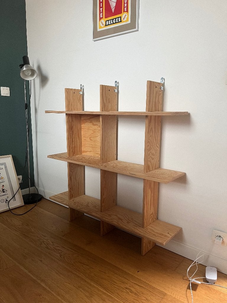 Étagère ikea IDUSTRIELL 110*110, Bois, Avec système de suspension, Comme neuf, Enlèvement