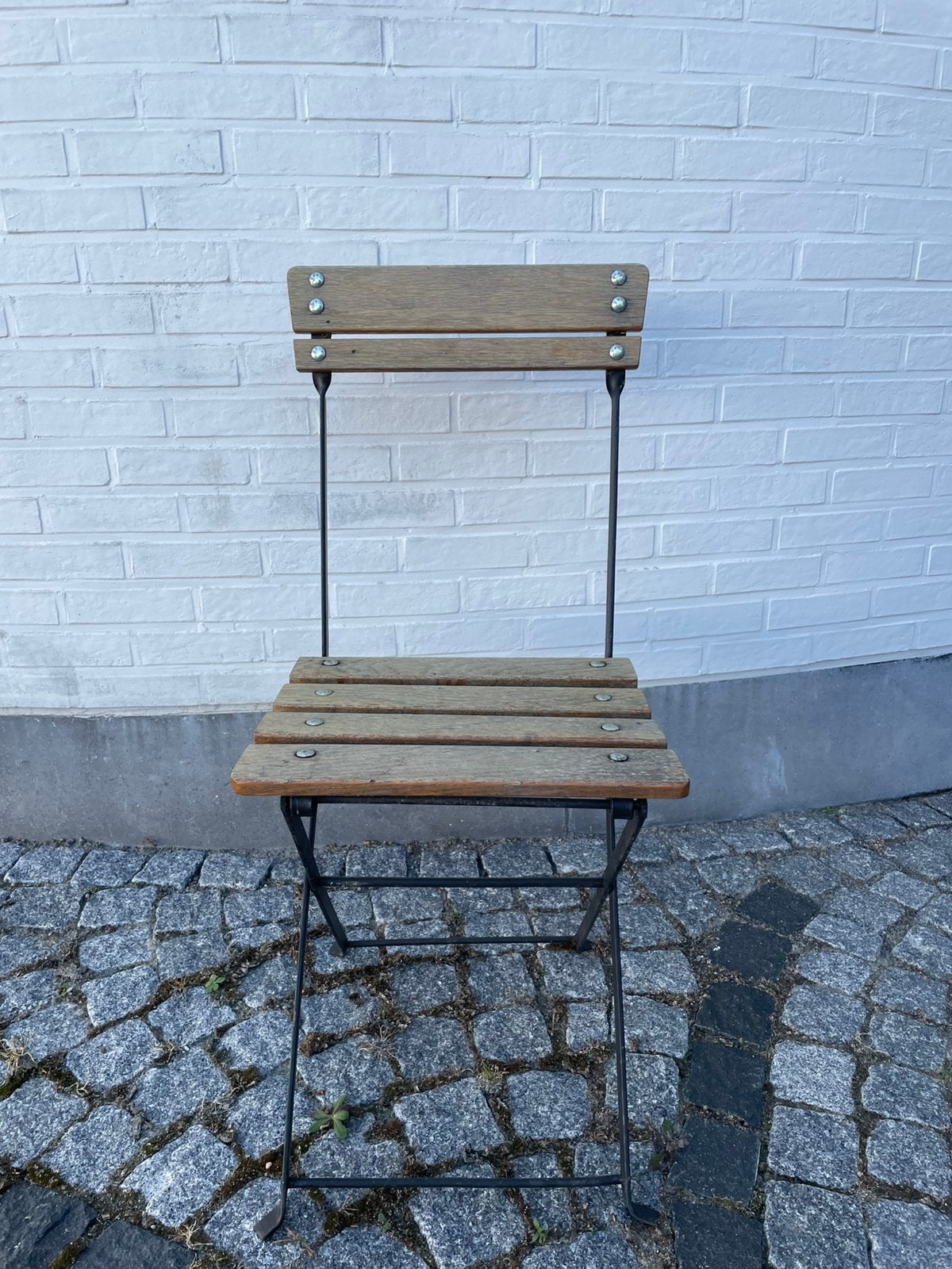 Houten tuinstoeltjes, Tuin en Terras, Ophalen, Gebruikt