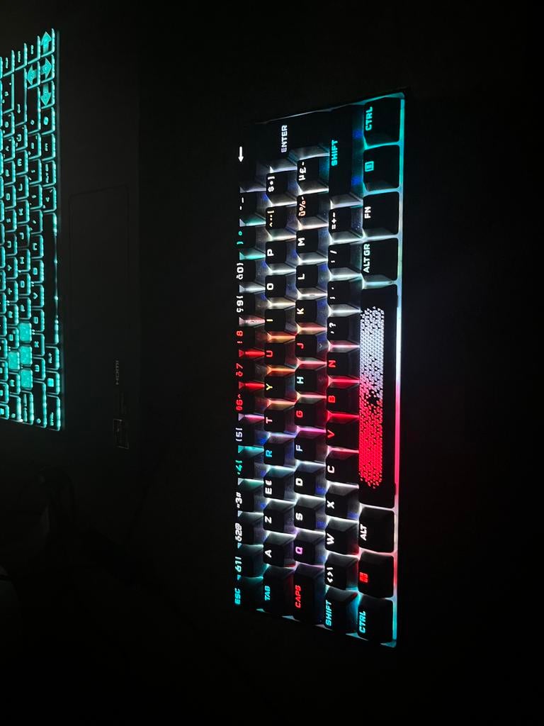 Clavier mecanique Corsair K65 RGB mini, Clavier gamer, Azerty, Comme neuf, Enlèvement
