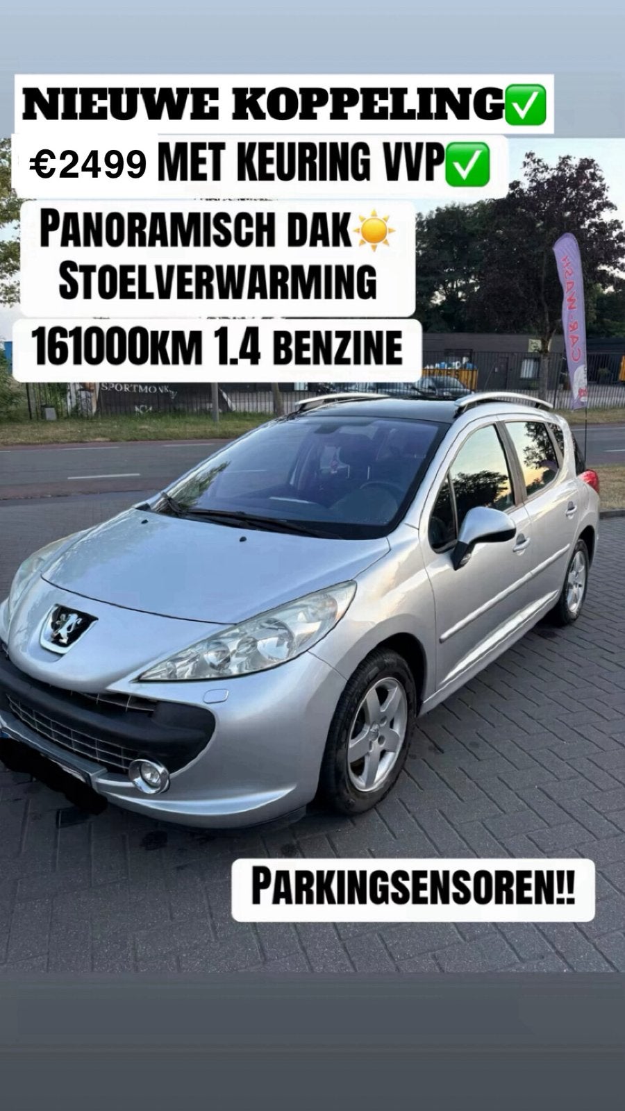 PEUGEOT 207sw 1.4 2009 *GEKEURD VVK* FULL OPTION ✅ MOET WEG!, Argent ou Gris, Achat, Boîte manuelle, Noir