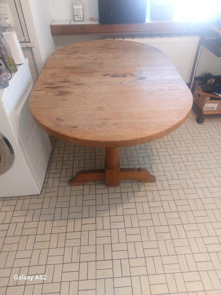 Volle eiken Tafel ovaal, Tuin en Terras, Ophalen of Verzenden, Ovaal