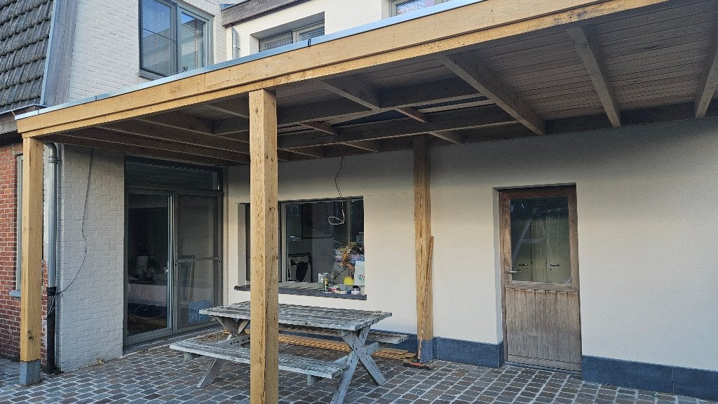 Eiken terrasoverkapping, Tuin en Terras, Overkappingen, Ophalen, Zo goed als nieuw, Overige typen