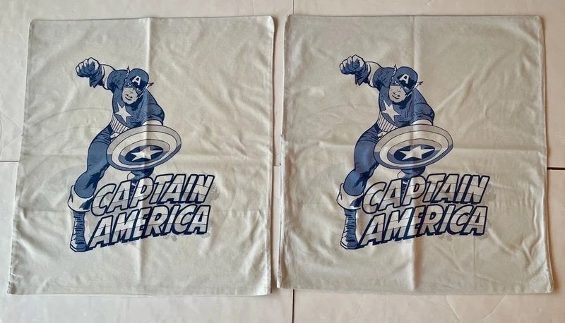 Captain America parure lit 2 taies oreiller 60x65, Enlèvement ou Envoi, Autres marques, Utilisé, Blanc