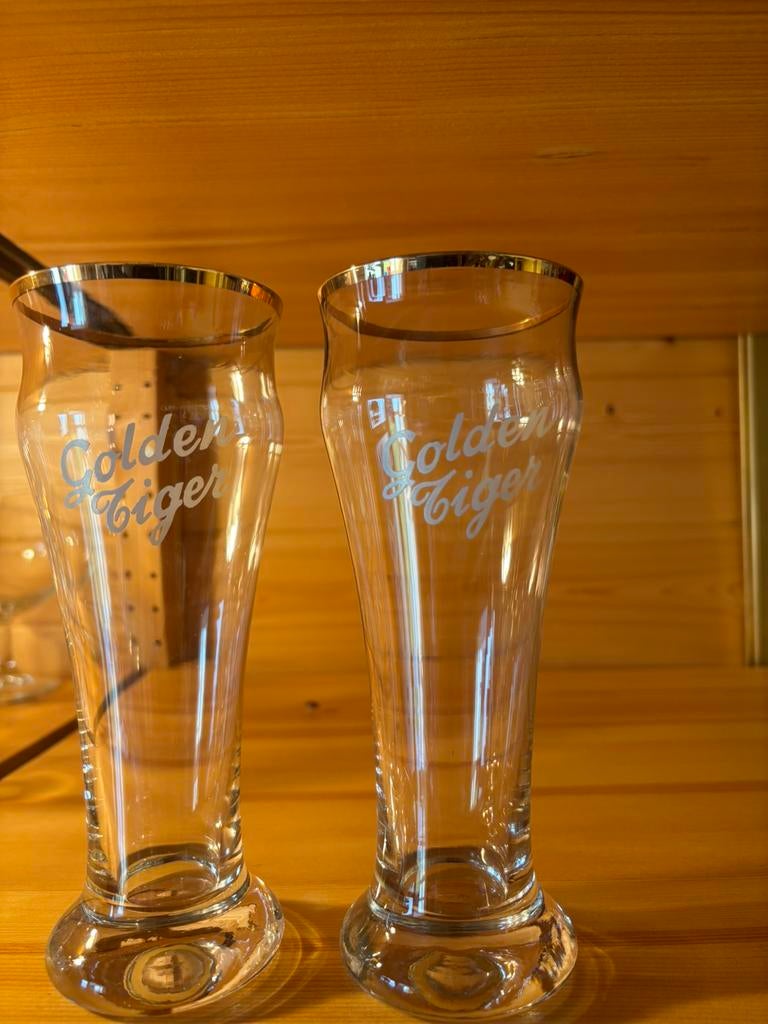 Golden Tiger glazen 2€per stuk, Verzamelen, Ophalen, Zo goed als nieuw, Glas of Glazen, Overige merken