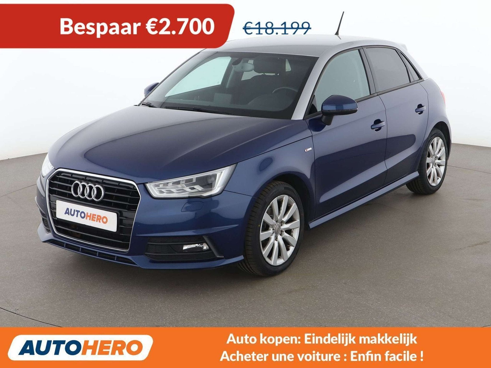 Audi A1 1.0 TFSI (bj 2018, automaat), Auto's, Stof, Blauw, 5 zetels, 5 deurs