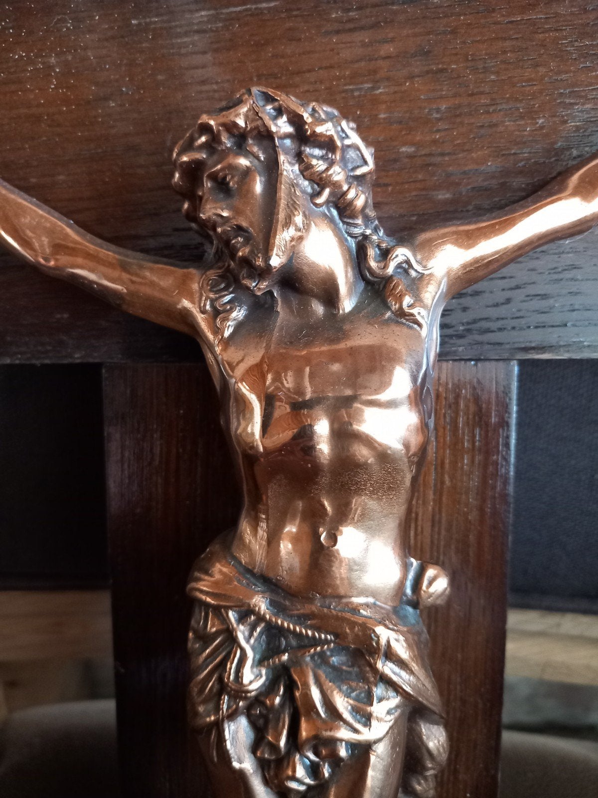 Kruisbeeld Janco Belgium koper Crucifix Jezus, Antiek en Kunst, Ophalen of Verzenden