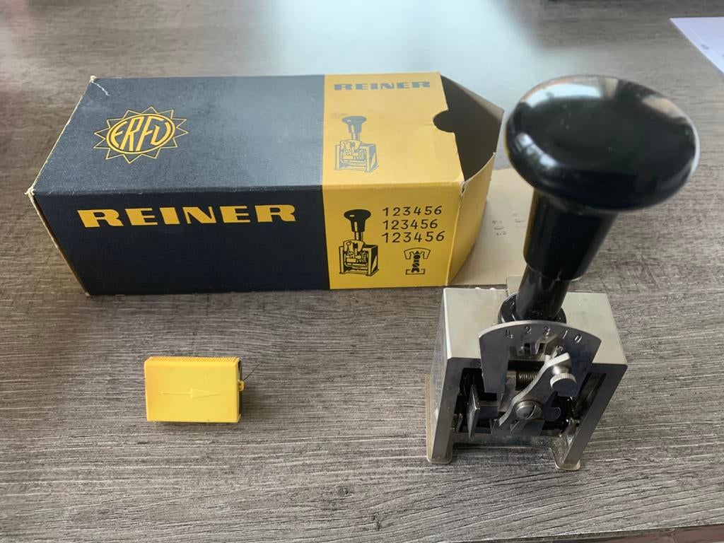 Vintage nummer stempel apparaat Reiner, Diversen, Ophalen, Gebruikt