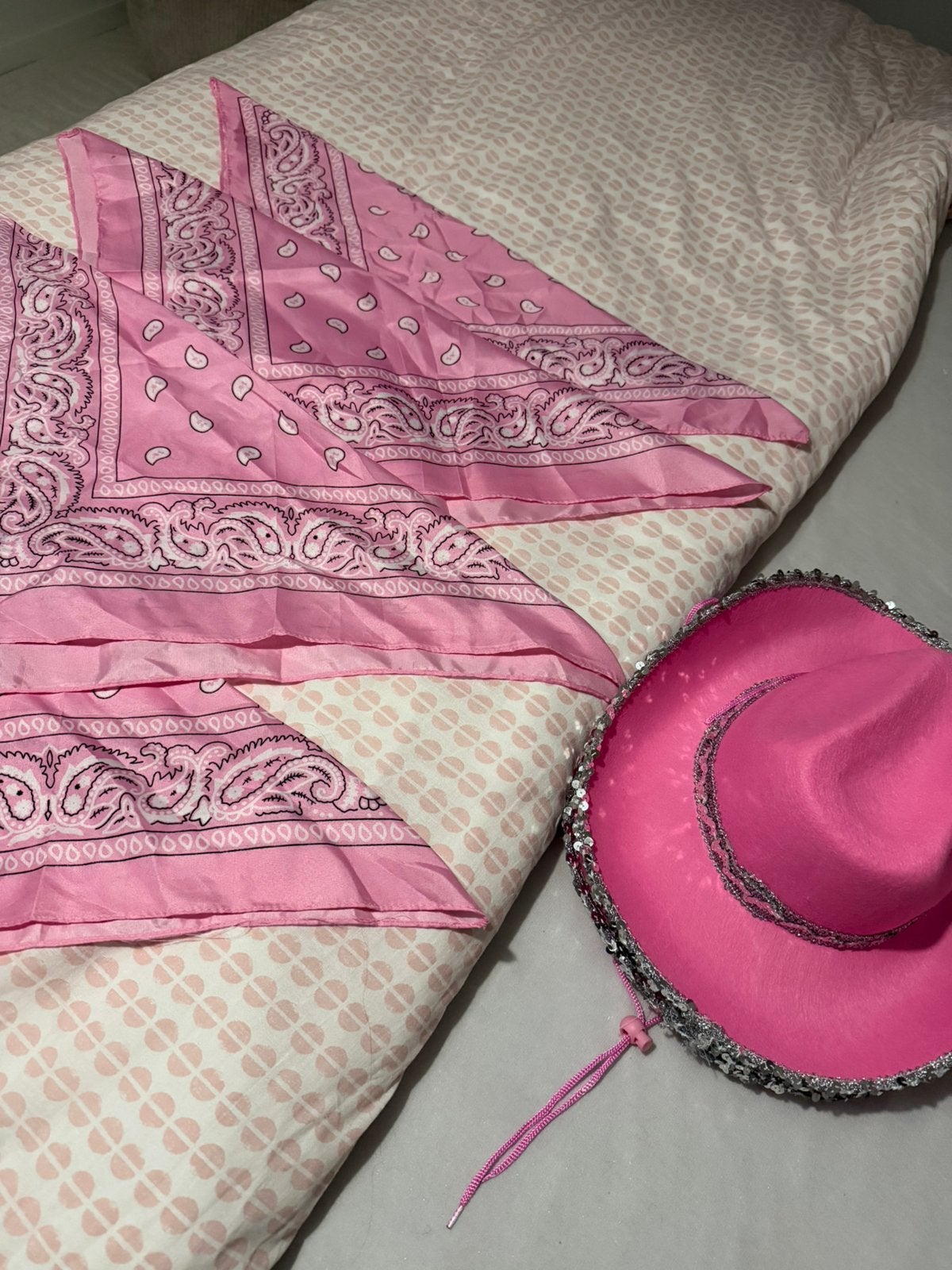 Roze hoeden, sjaaltjes en brillen, Ophalen, Nieuw