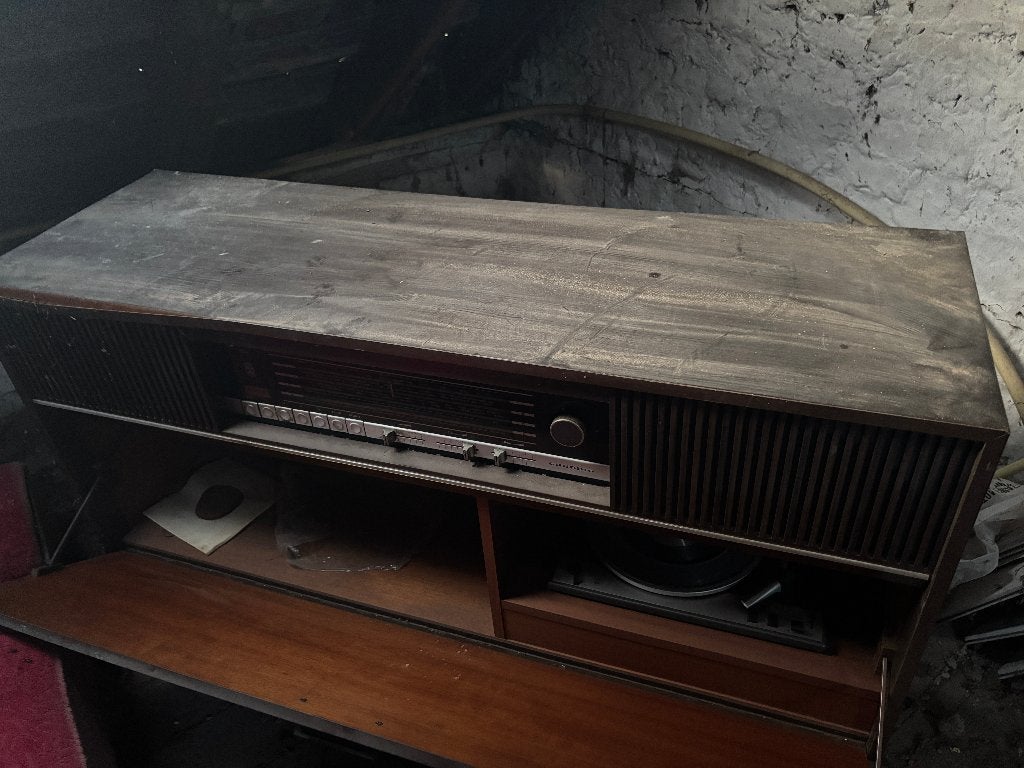Vintage retro grundig radio platenspeler radiomeubel kast, Ophalen, Radio